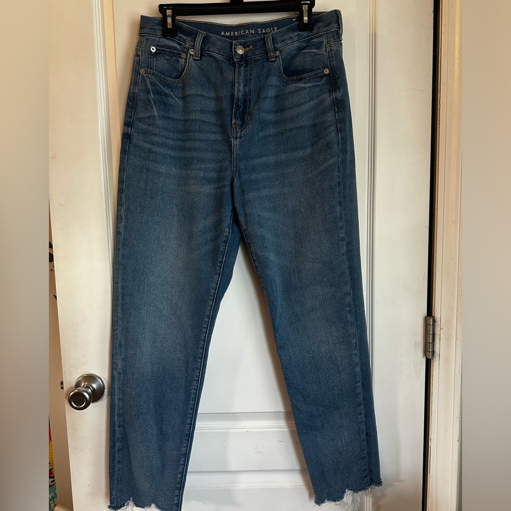 American Eagle Women’s Mom Blue Denim Long Jeans